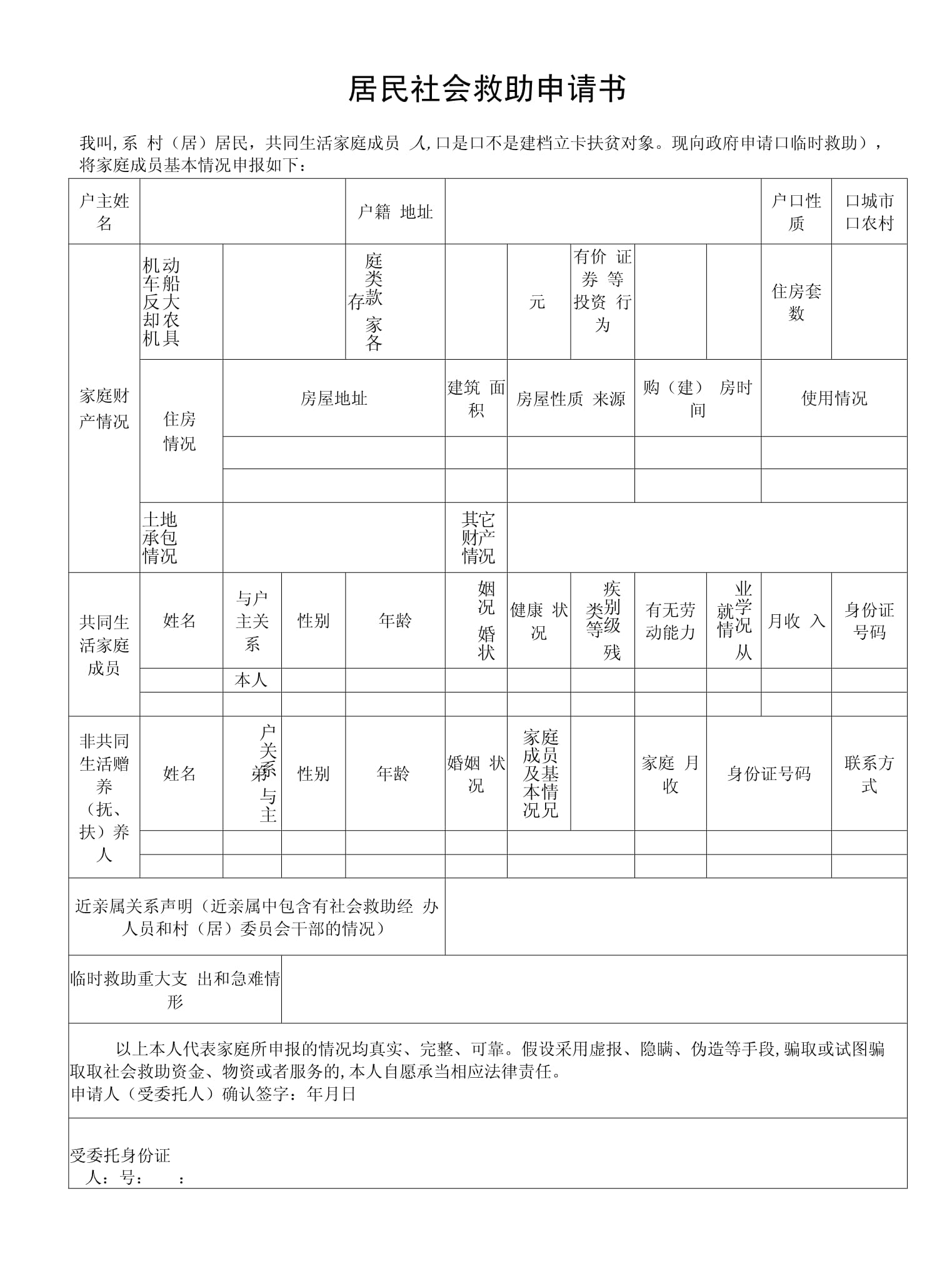 个人救助申请概况简介