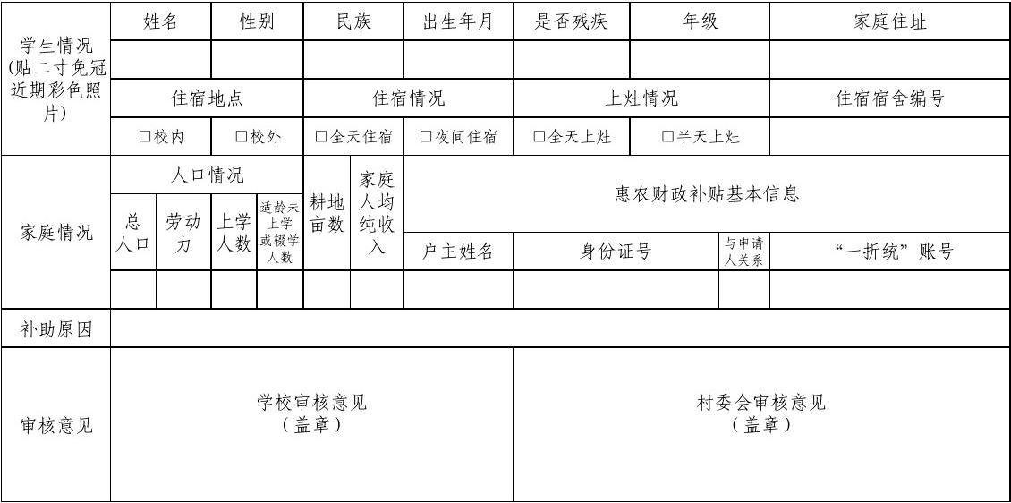 教育公平与关怀，小学生生活补助申请表详解