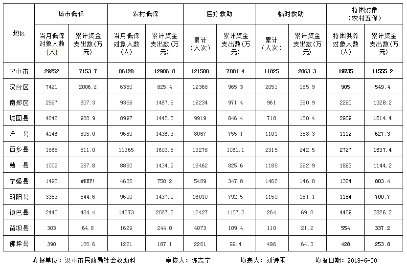 政府救助数据统计表及分析概览