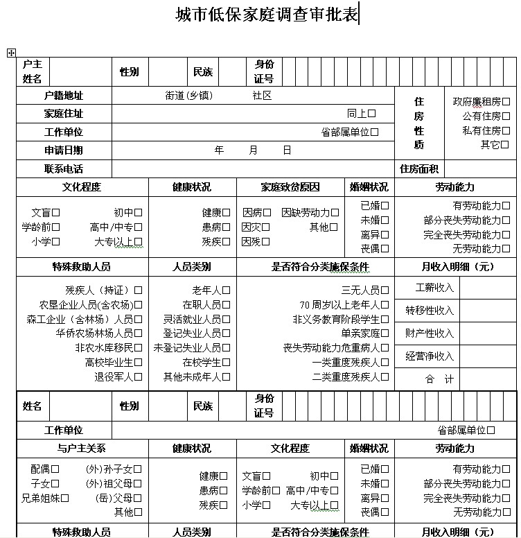 低保申请流程及表格填写示范详解